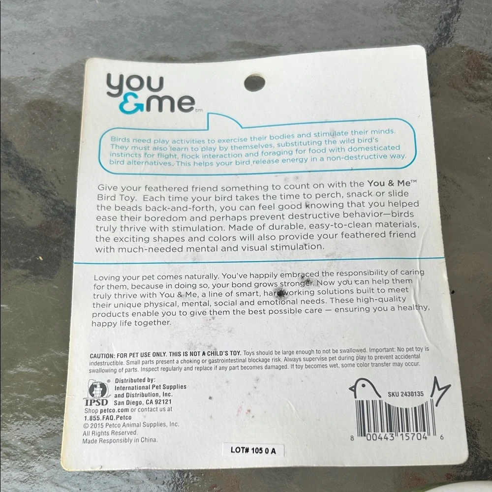You & Me Bird Toy with Feeding Bowls